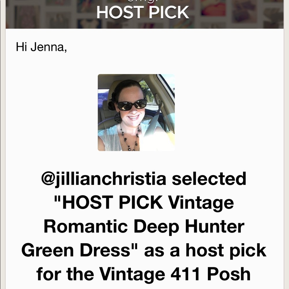HOST PICKx2! Vintage Romantic Deep Hunter Green Dress - Picture 2 of 12